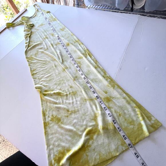 Enza Costa REVOLVE Tie Dye Tank Dress Bodycon Silhouette NEW Size M Yellow White - Picture 8 of 9